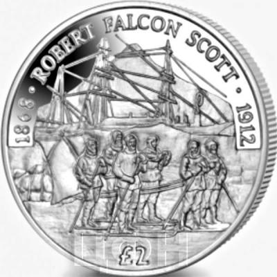 Британские Арктические территории 2 фунта 2018 год «Robert Falcon Scott» (реверс).jpg