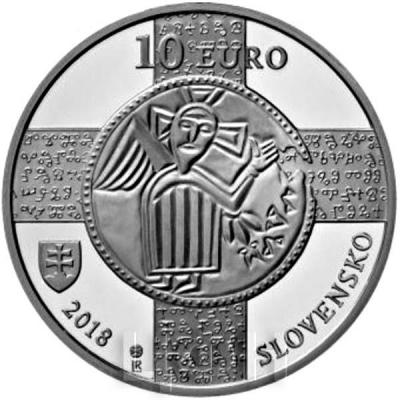 Словакия 10 евро 2018 год введение литургического языка» (аверс).jpg
