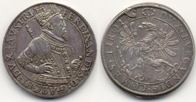 RÖMISCH-DEUTSCHES REICH Erzherzog Ferdinand, 1564-1595. Doppelter Reichstaler o. J. (posthume Prägung 1601-1604), Hall. 57,61 g.Dav. 8109 RR.jpg