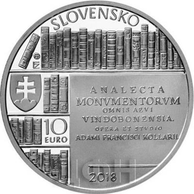 Словакия 10 евро 2018 год «300 - летие со дня рождения Адама Франца Коллар» (аверс).jpg