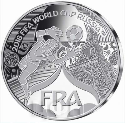 Памятная медаль ЧМ по футболу в России 2018 год  «Сборная Франции» (реверс).jpg