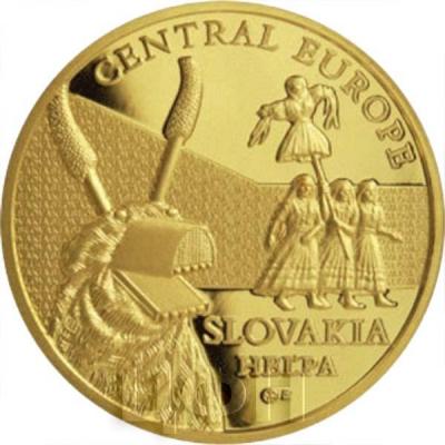 Конго 100 франков КФА 2015 год «Ритуальная маска Словакии» (реверс).jpg