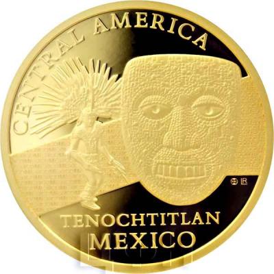 Конго 100 франков КФА 2015 год CENTRAL AMERICA TINOCHTITLAN MEXICO «Ритуальная маска Мехико» (реверс).jpg