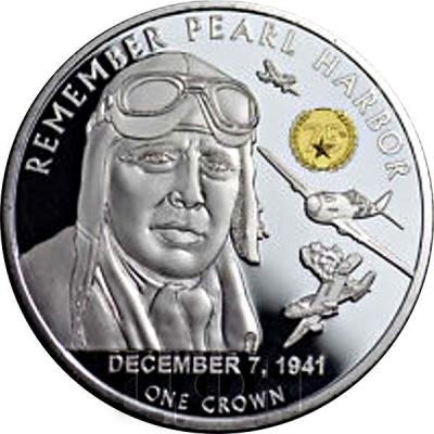 Тристан-да-Кунья 1 крона 2016 год «REMEMBER PEARL HARBOR» (реверс).jpg