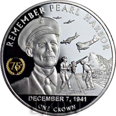 Тристан-да-Кунья 1 крона 2016 год «REMEMBER PEARL HARBOR» (реверс).jpg