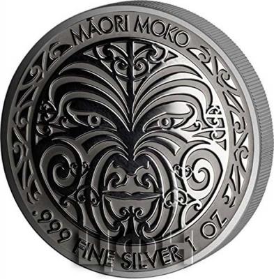 Токелау 5 долларов 2017 год «MAORI MOKO» (реверс).jpg