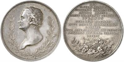 19 апреля 1759 года родился Август Вильгельм Иффланд (Silbermedaille o. J. (1800, von Loos, 44,1 mm), auf den Schauspieler und Dramaturgen A. W. Iffland).jpg