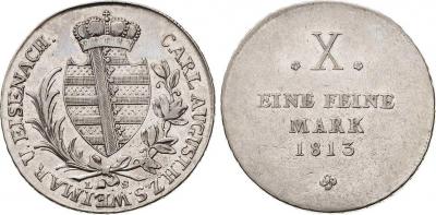 Sachsen-Weimar-Eisenach Carl August 1775-1828 Taler 1813, LS-Eisenach Dav. 842.jpg