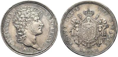 ITALIEN. NEAPEL UND SIZILIEN. Joachim Murat, König von Neapel, 1808-1815. 5 Lire 1813, Neapel. 24,99 g. Dav. 167.jpg