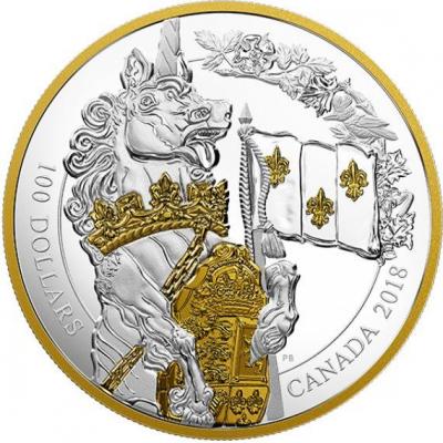 Канада 100 долларов 2018 «Единорог» (реверс).jpg