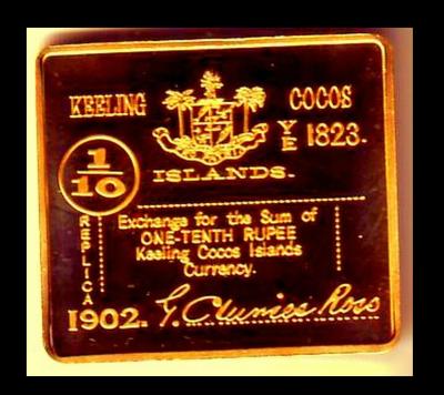 KEELING COCOS ●● COLLECTION DE 6 LINGOTS PLAQUE OR DES BILLETS 19027.JPG