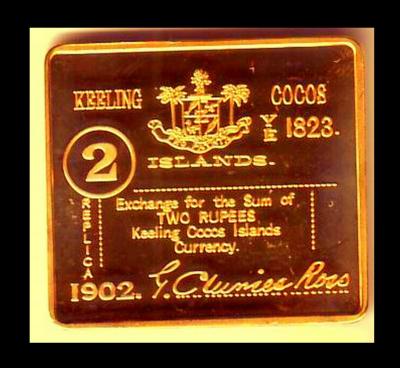 KEELING COCOS ●● COLLECTION DE 6 LINGOTS PLAQUE OR DES BILLETS 77.JPG