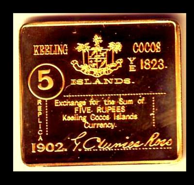 KEELING COCOS ●● COLLECTION DE 6 LINGOTS PLAQUE OR DES BILLETS 7.JPG