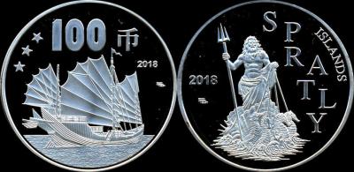 Spratly Islands 100 Yuans 2018 Unusual coin.jpg