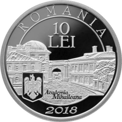 Румыния 10 леев 2018 год «200 лет со дня рождения Иона Ионеску де ла Брада» (аверс).jpg