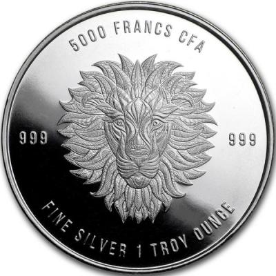 Чад 5000 франков КФА 2018 «Лев» (реверс).jpg