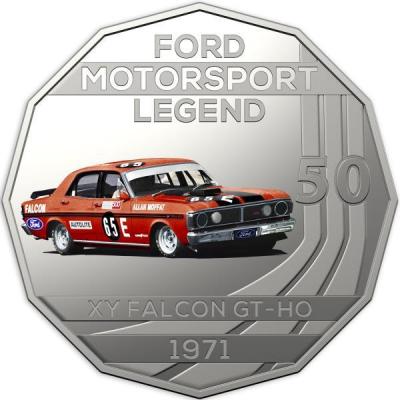 Австралия 50 центов 2018  «1971 XY Falcon GT-HO Phase III серия Автомобили» (реверс).jpg