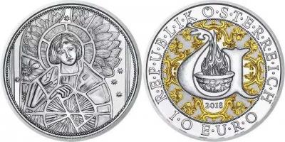 Австрия 10 евро 2018 год «Уриил» (аверс).jpg