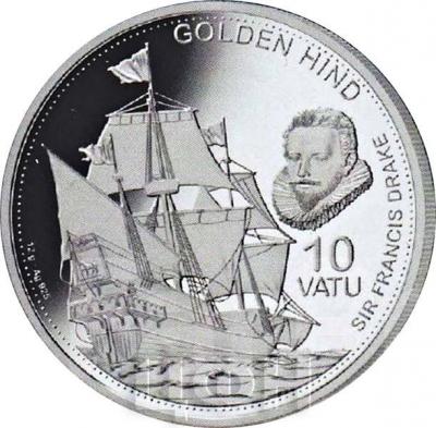 Вануату 10 вату 2017 «SIR FRANCIS DRAKE GOLDEN HIND» (реверс).jpg