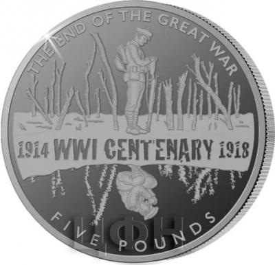 Олдерни 5 фунтов 2018 «Centenary of World War I» (реверс).jpg