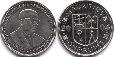 18 сентября 1900 Сивусагур Рамгулам. MAURITIUS, 2000, 10 RUPEES. Bust of Sir Seewoosagur Ramgoolam 34 right..jpg