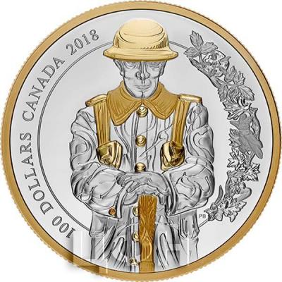 Канада 100 долларов 2018 года «Солдат» (реверс).jpg