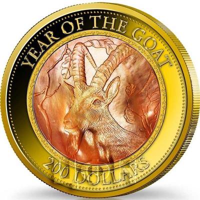 Острова Кука 200 долларов 2015 год  «YEAR OF THE GOAT» (реверс).jpg