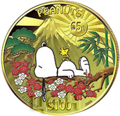 Острова Кука 2015 год золото «PEANUTS 65th» (реверс).jpg