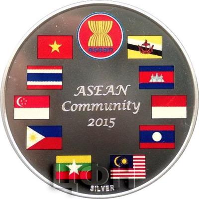 Камбоджа 3000 риелей 2015 год «АСЕАН Community 2015» (реверс).jpg