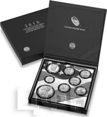 США 2018 год «United States Mint Limited Edition 2018 Silver Proof Set».JPG