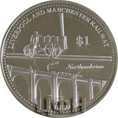 Соломоновы острова 1 доллар 2016 год «LIVERPOOL AND MANCHESTER RAILWAY» (реверс).jpg