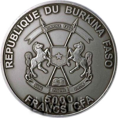Буркина-Фасо серебряная монета 5000 франков кфа (аверс).jpg