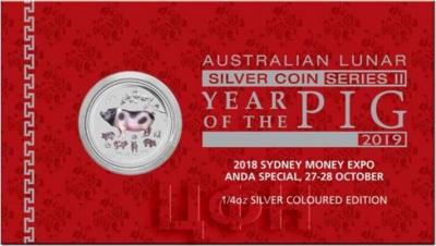 Австралия 25 центов 2019 год «Год свиньи» (реверс).jpg