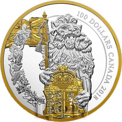 Канада 100 долларов 2019 год «Лев» (реверс).jpg