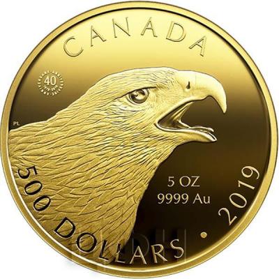 Канада 500 долларов 2019 год «Золотой орел» (реверс).jpg