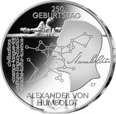 Германия 20 евро 2019 «250-летие Александра фон Гумбольдта» (реверс).jpg