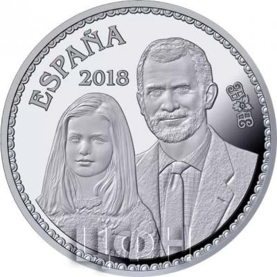 Испания 10 евро 2018 год 50 лет со дня рождения Фелипе VI (аверс).jpg