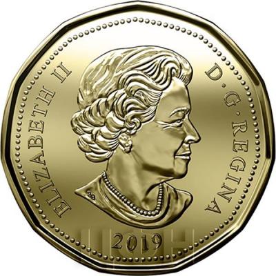 Канада 1 доллар 2019 год (аверс).jpg