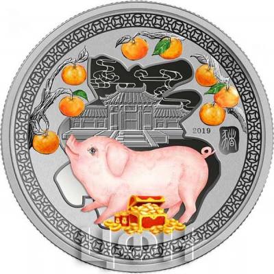 Соломоновы острова 1 доллар 2019 год «Год Свиньи» (реверс).jpg
