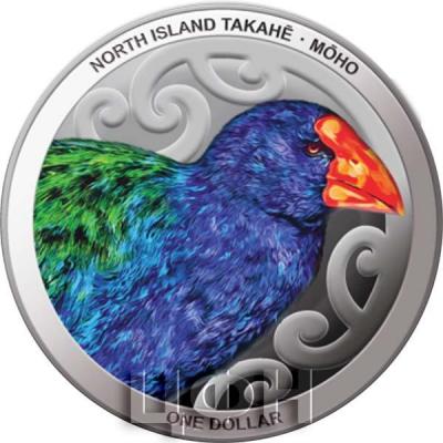 Новая Зеландия 1 доллар 2019 «Такахе» (реверс).jpg