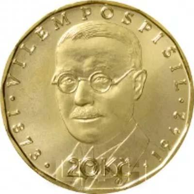 Чехия 20 крон 2019 год «VILÉM POSPÍŠIL» (реверс).jpg