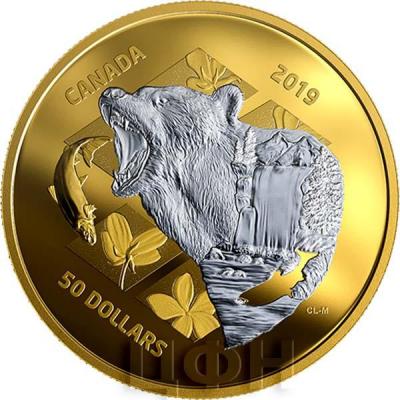 Канада 50 долларов 2019 год «GRIZZLY BEAR» (реверс).jpg