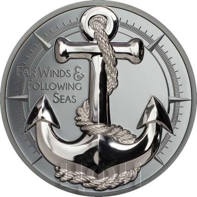 Острова Кука 10 долларов 20189 год «Anchor – Fair Winds» (реверс).jpg