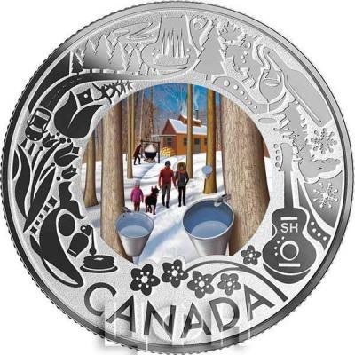 Канада 3 доллара 2019 год «Сбор кленового сока» (реверс).jpg