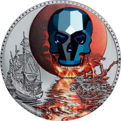 Экваториальная Гвинея 1000 франков 2019 год LUNA SANGRE Кровавая Луна Хрустальный Череп (реверс).JPG