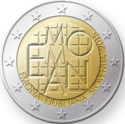2015, 2 евро Словения, памятная монета - «2000 лет римскому поселению Эмона».jpg