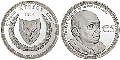 2014, 5 евро Кипр, памятная монета - «Костас Монтис».jpg