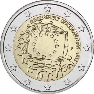 2015, 2 евро Германия, памятная монета - «30 лет флагу Европейского союза».jpg