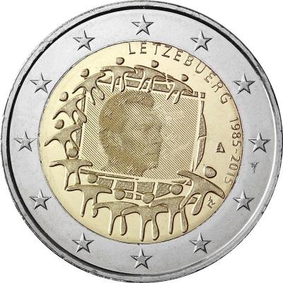 2015, 2 евро Люксембург, памятная монета - «30 лет флагу Европейского союза».jpg