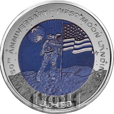 Гана 5 седи 2018 год «MOON LANDING 50th Anniversary Titanium Coin 2 Cedis Ghana 2019» (реверс).jpg